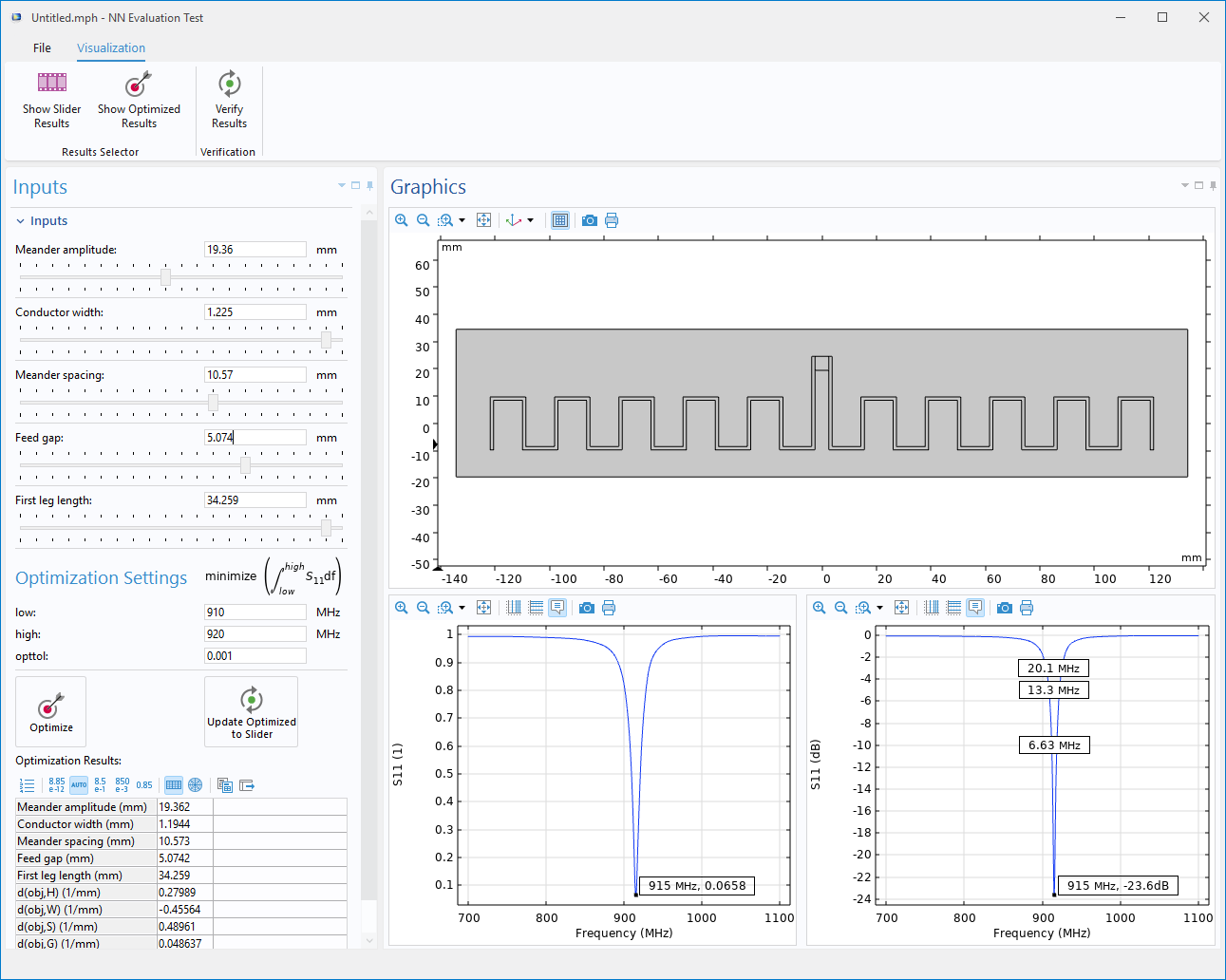 RFID tag design app with surrogate model inference